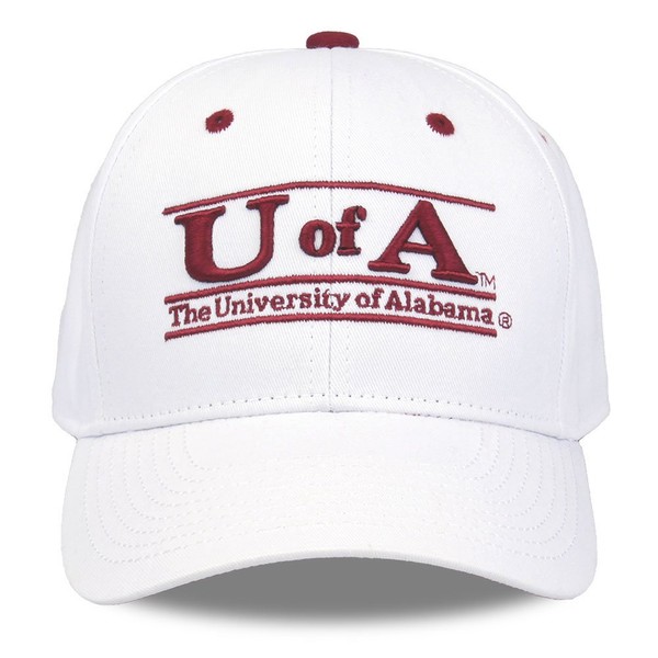 NCAA Alabama Crimson Tide Unisex NCAA The Game bar Design Hat, White, Adjustable