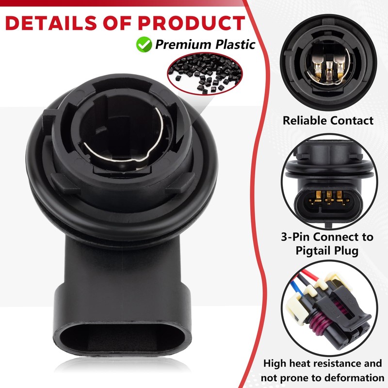 Svicari Taillight Tail Light Bulb Socket with Wire Harness for