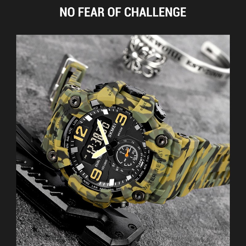 SKMEI 1965 Men Watch Professional 30M Water Resistant Double Display