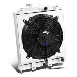 DNA Motoring RA+FS-HC92-42-2 2-Row Radiator with Fan Shroud Compatible with 92-00 Civic / 93-97 Del Sol / 94-01 Integra MT
