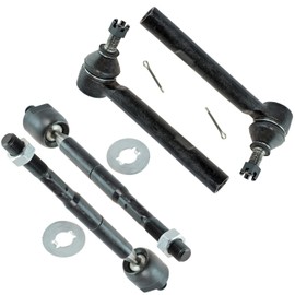 TRQ Inner and Outer Driver and Passenger Side Tie Rod Set 4 Piece Compatible with 2004-2006 Lexus RX330 2007-2009 Lexus RX350 2004-2007 Toyota Highlander