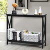 Giantex Console Table 2-Tier with Storage Shelf,X-Design Bookshelf Narrow Accent