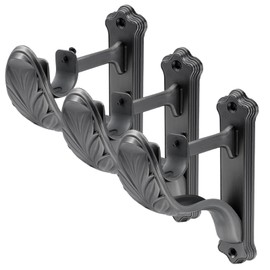 Tsnamay Curtain Rod Brackets Holders Wall Mount Brackets,Matte Black