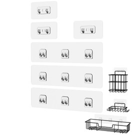Jovware Shower Caddy Adhesive Replacement Stickers, Shower Organizer Adhesive Replacement Strips (Transparent - 6 Packs)