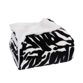ElegantComfort Luxury Micro-Sherpa 50" X 60" Ultra Plush Zebra Design Throw/Blanket
