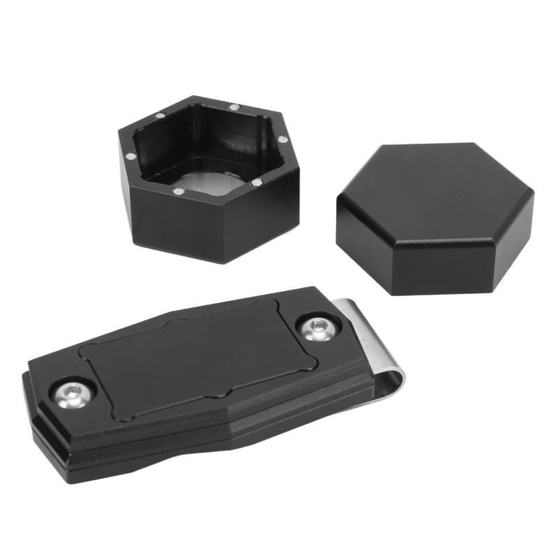Hexagonal Pool Cue Chalk Box with Magnetic Clip 6063 Aluminum