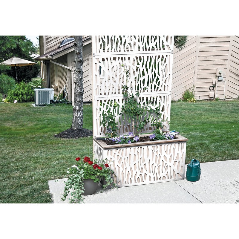 2'x4' Sprig Decorative Screen, White