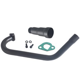 SJVLXHI 3 Stage Exhaust Header Pipe For Coleman Powersports CT200U BT200X CT200u-ex,212cc 196cc/6.5HP Go Kart and Gas Mini Bike Black