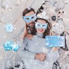 Lide Road 25Pcs Snowflake Photo Booth Props with Stick, Winter