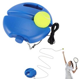 Solo Tennis Trainer Set, Portable Practice Equipment & Rebound Ball with Rope for Kids, Beginners and Adults (Tennis Ball with Wired + Round Base)