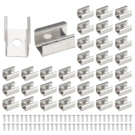 PATIKIL Neon Rope Light Mounting Bracket, 30pcs Stainless Steel LED Strip Holder Fixing Clip Clamp with Screws for 8x16mm LED Strip Lighting Cable
