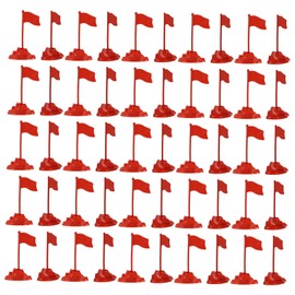 SUPVOX 50Sets Plastic Red Flag Model for DIY Miniature Scene Decor Lightweight Table Accessories Elegant Appearance for Home Decoration and
