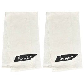 Petal Cliff 2 Pcs, 100% Cotton Tennessee State Flour Sack Printed Kitchen Towels with Sentiments Home. Size: 20" X 28". Inspired by The State WE Call Home.