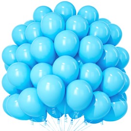 Teselife Sky Blue Balloons, 100Pcs 12 Inch Matte Sky Blue Balloons, Latex Blue Party Balloons for Men Boys Birthday Baby Shower Anniversary Wedding Engagement Graduation Festival Party Decorations
