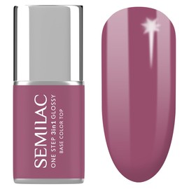 S205 Semilac UV Nagellack 3in1 One Step Glossy Purple Beige 7ml – Violett Beige UV Gel Nagellack 3in1 | Base & Top in Einem | Schnelle & Einfache Anwendung