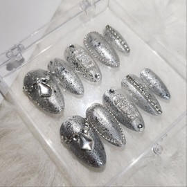 [Handmade nail tips] Glitter party!(miu) - square / [수제네일팁] glitter party! (miu) - 스퀘어