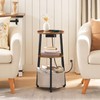 HOOBRO Small Round Side Table with Charging Station, Round End