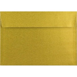 Metallic Gold Peel & Seal Greeting Card Envelopes to Fit A5 Greetings Card or A4 Card Fold in Half for Invitation Wedding Birthday Party Crafts 152x216mm - 10 Envelopes (Metallic Gold Peel & Seal)