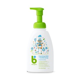 BabyGanics Babyganics Fragrance-Free Baby Dish Soap, Foaming, Non-Allergenic Baby Bottle Soap, 473 ml, Packaging May Vary