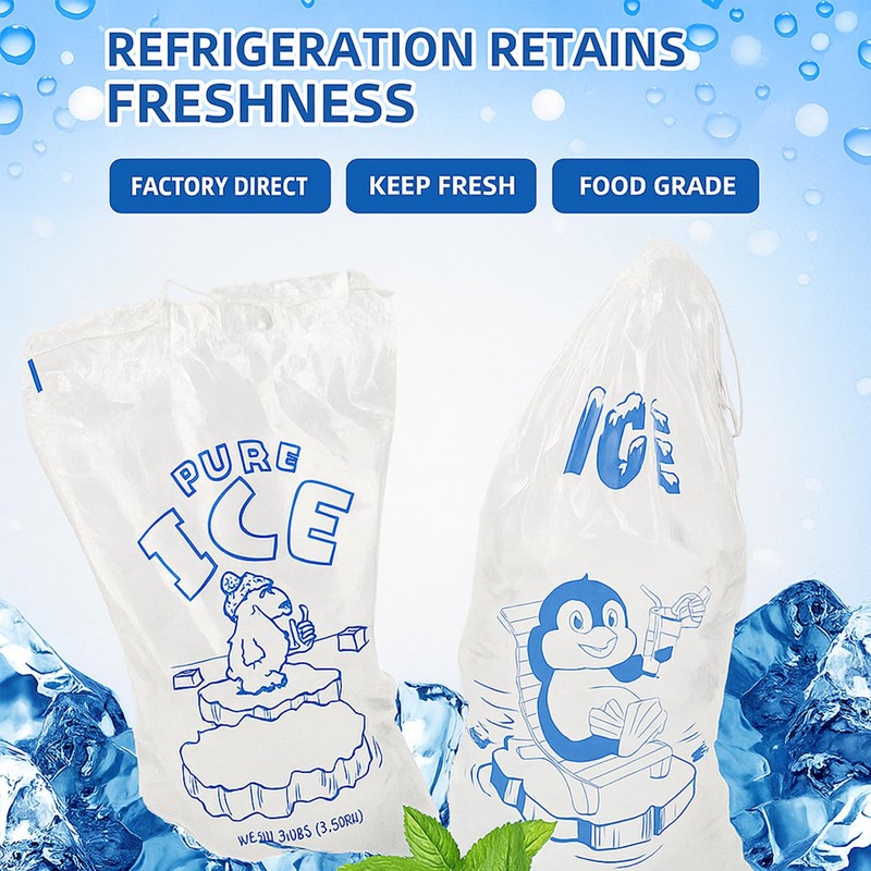 Ice Cube Bags Ice Bags with Drawstring - Heavy Duty