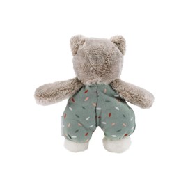 Sterntaler Lilly Mini Cuddly Toy Cat - Plush Toy Made of Soft Fleece - Children and Baby Toy Filled with Polyester Wadding - Faithful Companion with Rattle for Discovering, Cuddling & Playing, Grey