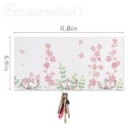Framendino, Sublimation Key Holder Organizer Blanks Wall Hooks for Clothing Hanger Decor 3 Holes Rectangle