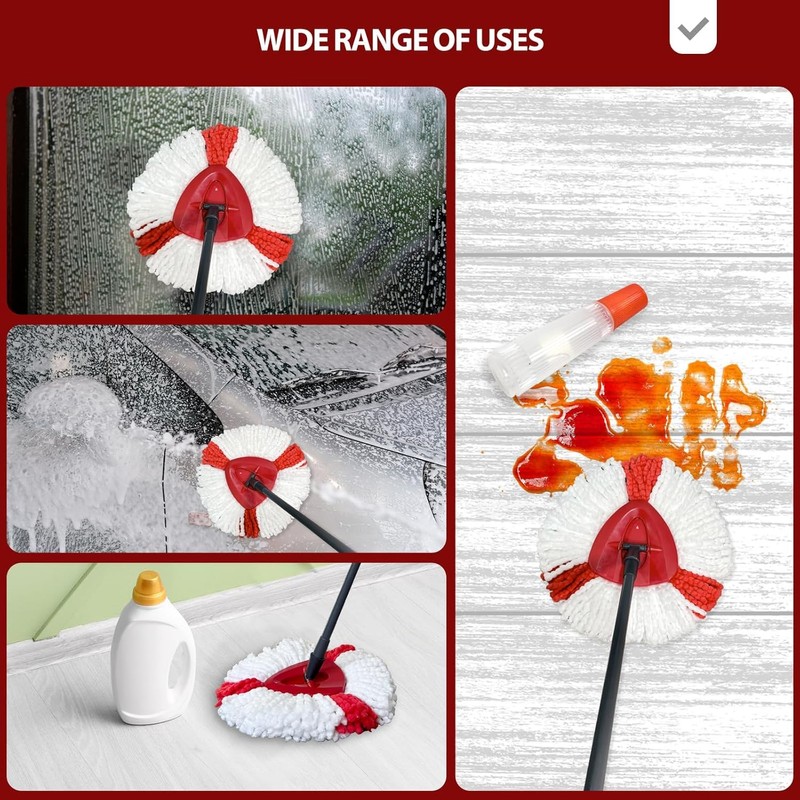 Mop Head Replacement, 3 Pack Spin Mop Head Replacement, Turbo