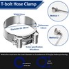 Tnisesm 30Pcs T-bolt Hose Clamps, 6 Size 17-35mm Heavy Duty