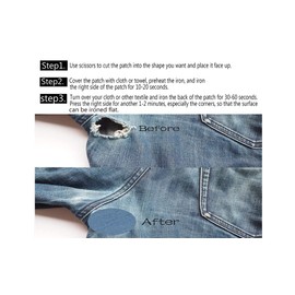 AXEN 12 Pieces Iron-on Denim Patches, Repair Patches for Jeans Denim Clothing, Sewing Repair Patches, Black