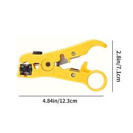 TAORANJU Universal Cable Wire Stripper, Coaxial Cable and Cat Wire Cutting Tool Multifunction Coax Stripper for Flat or Round UTP STP RG59, RG6, RG7, RG11, CAT6, CAT5, CAT3 - Adjustable Blade Depth