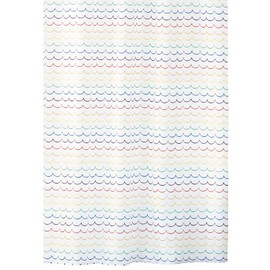 mDesign Decorative Rainbow Wave Print, Easy Care Fabric Shower Curtain with Reinforced Buttonholes, for Bathroom Showers, Stalls, and Bathtubs, Machine Washable - 72" x 84" Rainbow/White