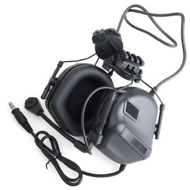 SHENKEL Airsoft Tactical Headset for Wireless Communication Functions Only with ARC Rail Attached Type BK, BK Black Black