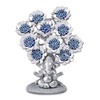 Evil Eye Flowers Lucky Tree with Silver Ganesha Hindu Elephant