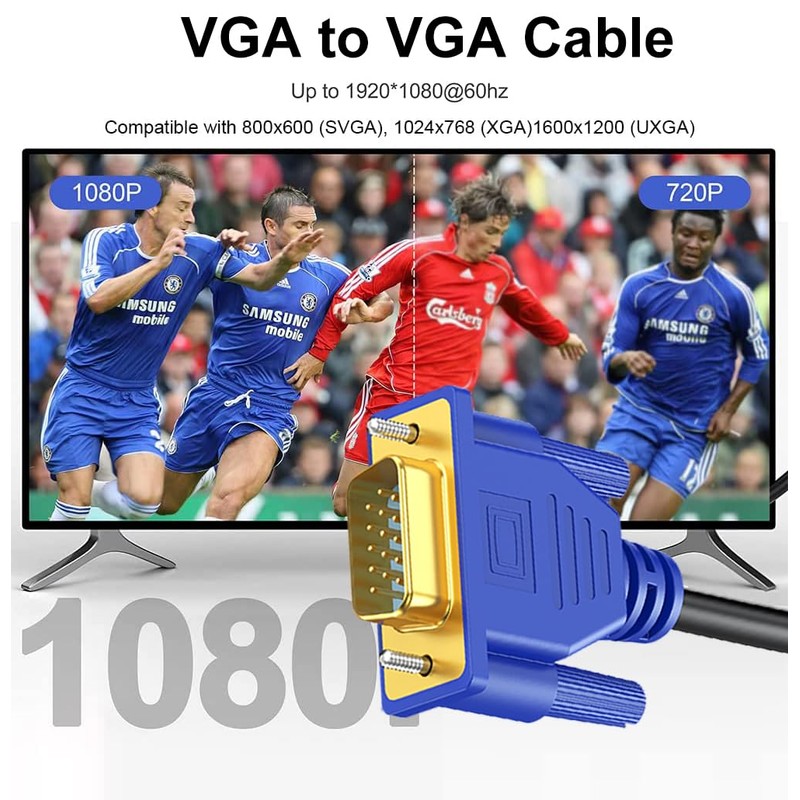 VGA Cable 10 Feet, VGA Computer Monitor Cable Adapter, Gold-Plated
