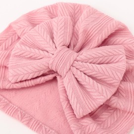 DRESHOW Newborn Baby Hat Soft Stretchy Baby Turban Hats with Bow Infant Girls Boys Hat Nursery Hospital Hat Cap Beanie for Baby Toddlers 3 Pack
