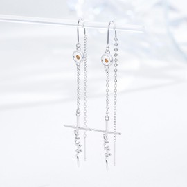 Faith Cross Earring for Women 925 Sterling Silver Mustard Seed Dangle Earrings Hypoallergenic Long Cross Earring Christian Religious Faith of a Mustard Seed Jewelry Gifts