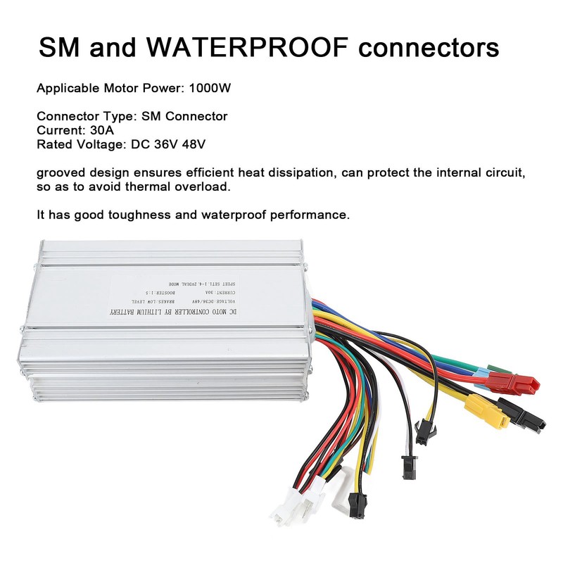 1000W Motor Brushless Controller 36V 48V Aluminium Alloy Electric Bike