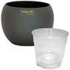 Happy Nature Set2 Orchid Ceramic Flower Pot Madeira Dark Grey