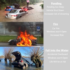 COOSKIN Car Window Breaker Tool,2-in-1 Seatbelt Cutter and Window Breaker,Mini Portable Emergency Vehicle Safety Hammer (Silver)