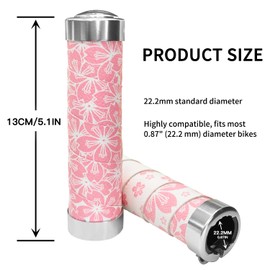Bike Handlebar Grips with Shock-Absorbing EVA Foam & Eco-Friendly TPU Double Lock 130/130mm Fit 22.2mm (7/8") for Mountain Bike Road Bicycle Many Types of Bicycles (Girl Style)