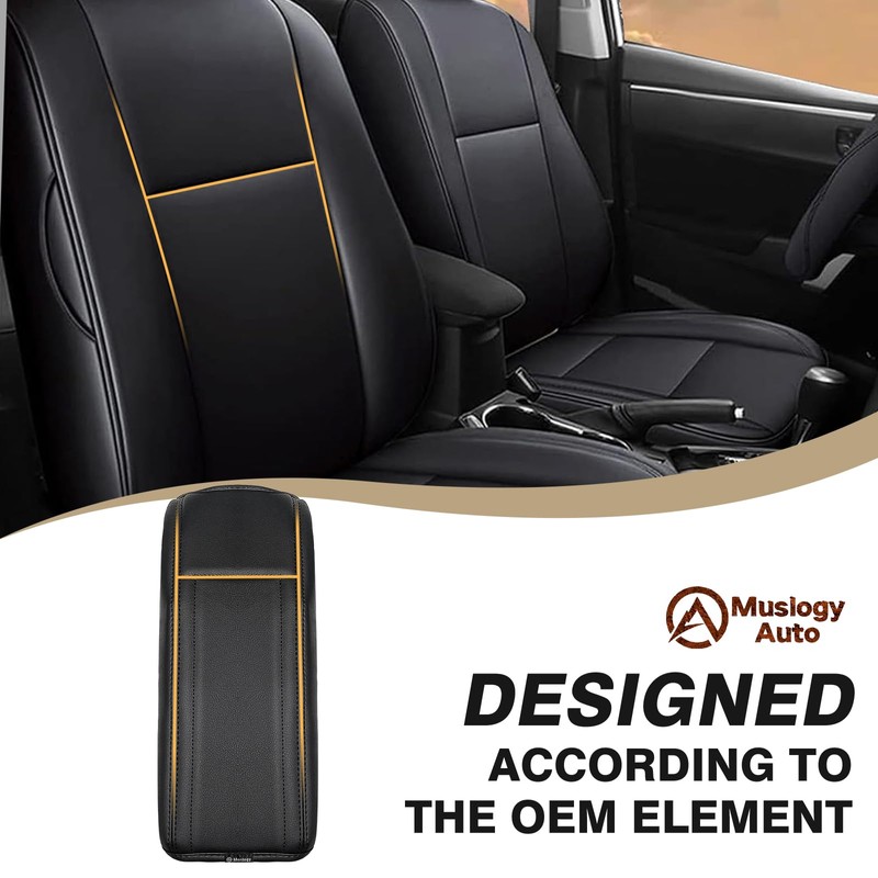 Muslogy Center Console Armrest Cover Compatible with Toyota RAV4 2013-2018