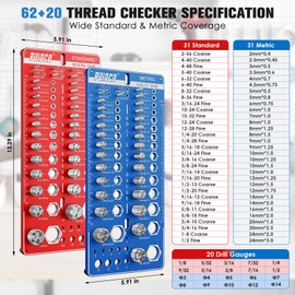 82 Nut and Bolt Thread Checker Standard and Metric, Screw Thread Gauge