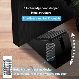 AIMAXINKE Topes de Puerta Más Fuertes para la Parte Inferior de la Puerta - Cuña de Puerta de Resorte Resistente, Tope de Puerta de Metal y Goma Ajust