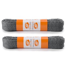 OrthoStep Flat Dress Dark Gray 45 inch Shoelaces - Men Women and Kids Shoelaces 2 Pair Pack