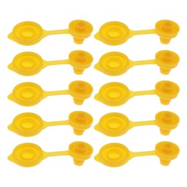 LT Easiyl 10PCS Yellow PE Plastic Fuel Gas Can Vent Cap Replacement Compatible with Universal 3/5 Gal Non-vented Plastic Fuel Gas Cans 6cmx2cm