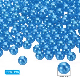 PATIKIL 1300 Pieces Vase Fillers Pearls, 8 mm Vase Filler Pearl Bead Vase Centerpieces Floating Pearl Bead No Hole for Vase Decoration, Blue