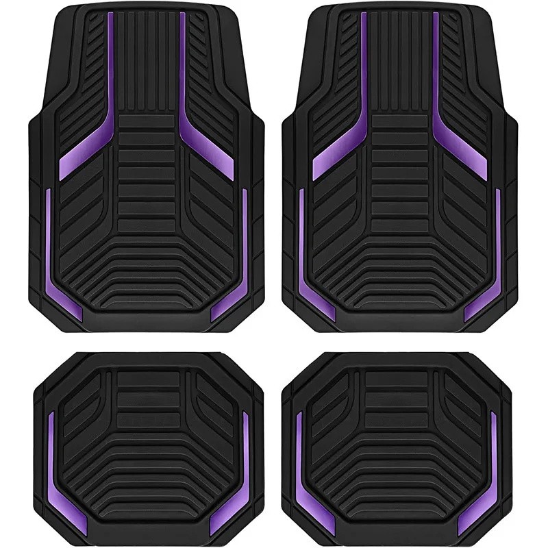 4 Piece Universal All Weather Rubber Car Floor Mats, Waterproof