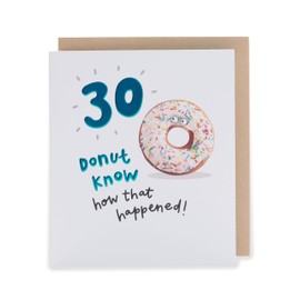 UK Greetings | 30th Birthday Card | Happy Birthday Gifts | Her/Him | Donut Know! Design | With Envelope | 165 x 190 mm
