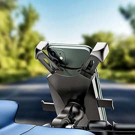 Bike Phone& GPS Device Holder,Bike Phone Mount Universal Bicycle Motorcycle Cell Phone Holder Smartphone Cradle Clamp for 3.5-6.5 inch GPS Device