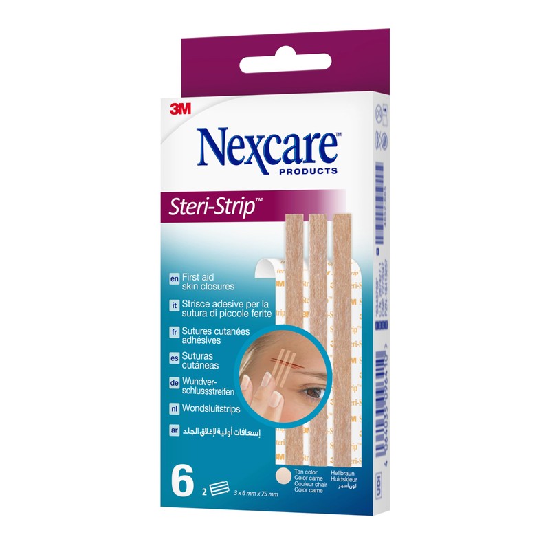 Nexcare Steri-Strip Skin Closures, Tan, 6 mm x 75 mm,